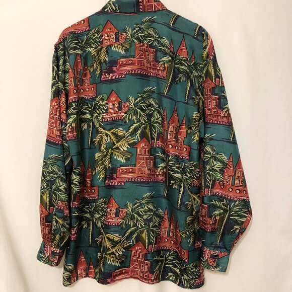 Men's Festive Long Sleeve Silk Shirt - Picture 2 of 8